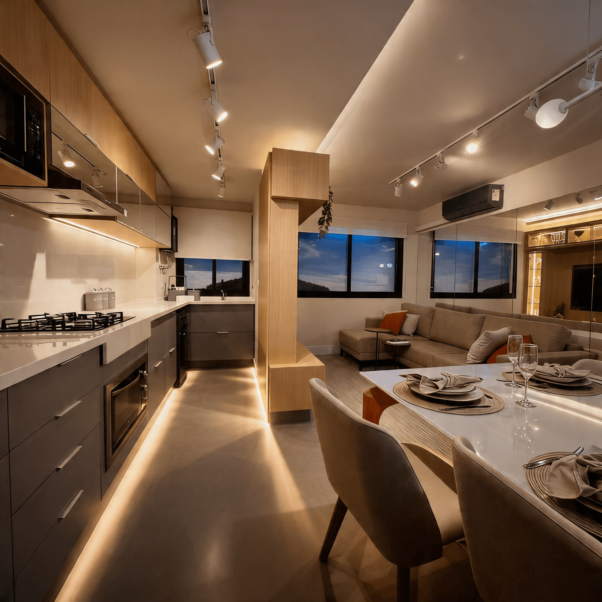 Cozinha + sala integradas