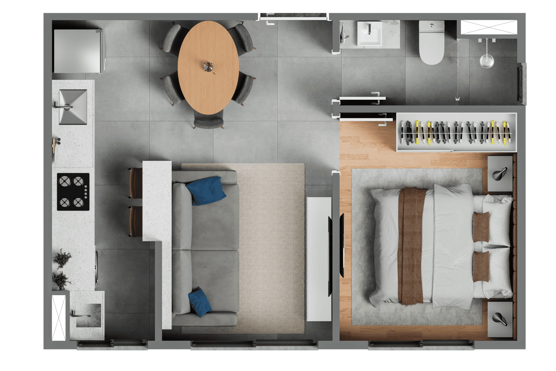 Planta 1 dormitório