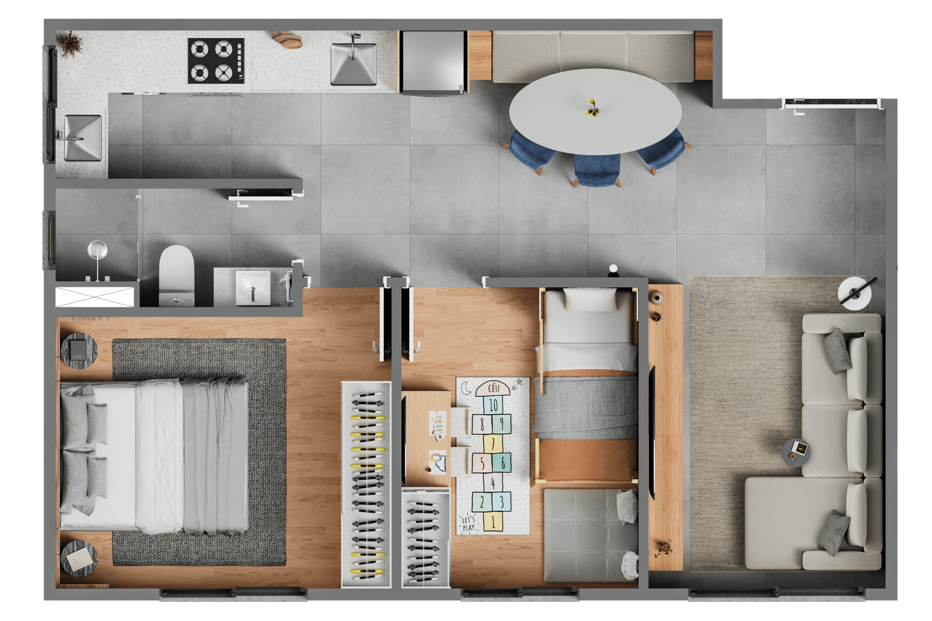 Planta 2 dormitórios